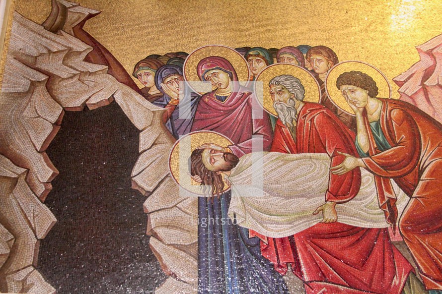 mosaic artwork of the death Jesus 