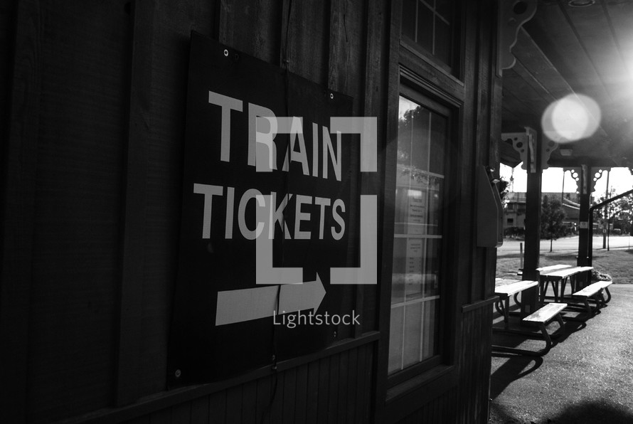 train tickets sign