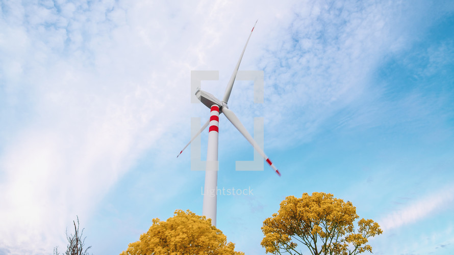 Green energy come from wind turbine electric generator
