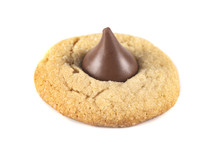 lassic Peanut Butter Blossom Cookies on a White Background