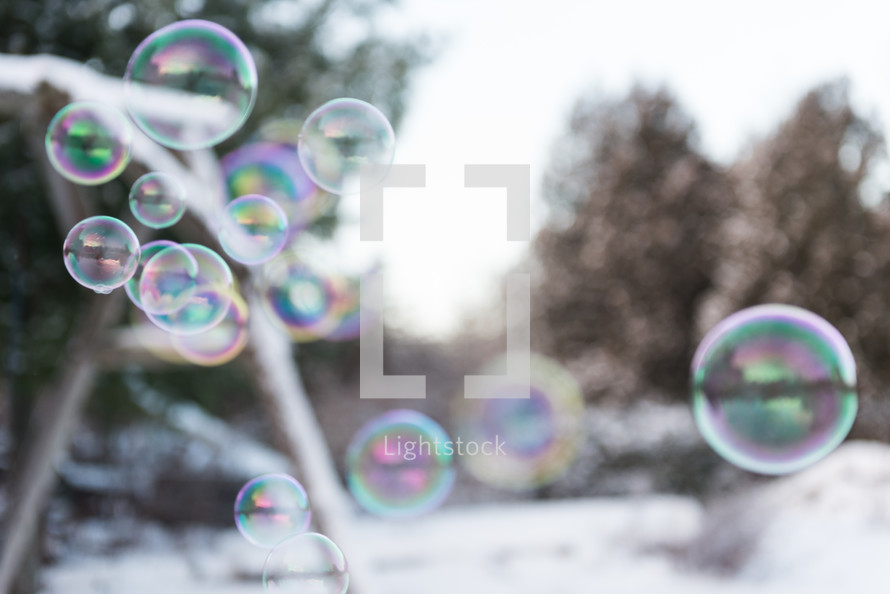 bubbles and snow 