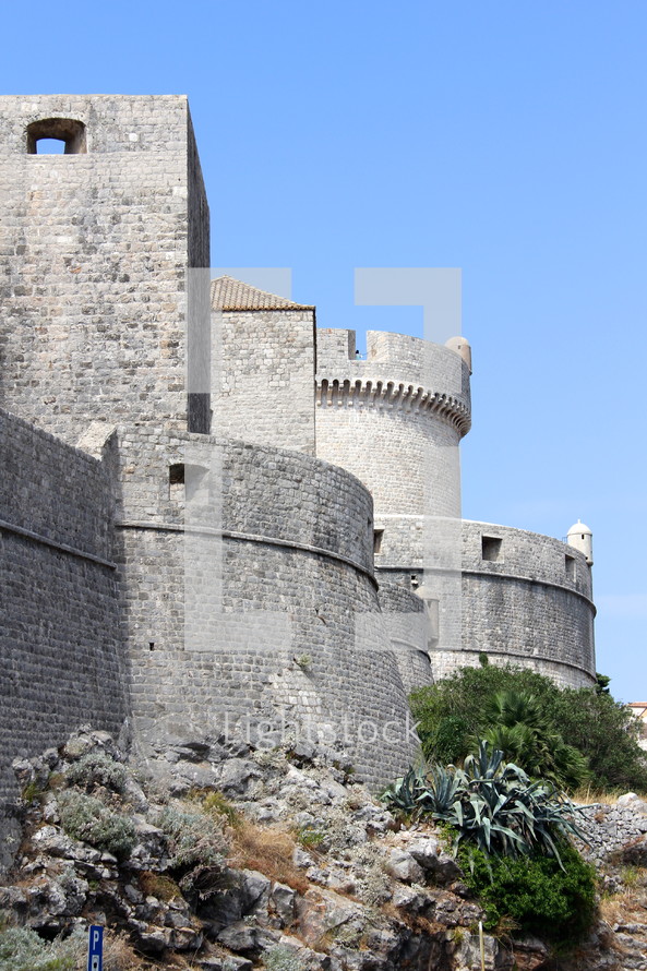 Castle walls and strong tower