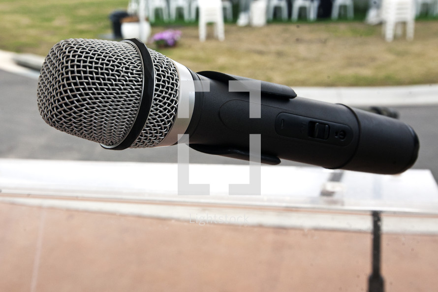 closeup of a microphone 
