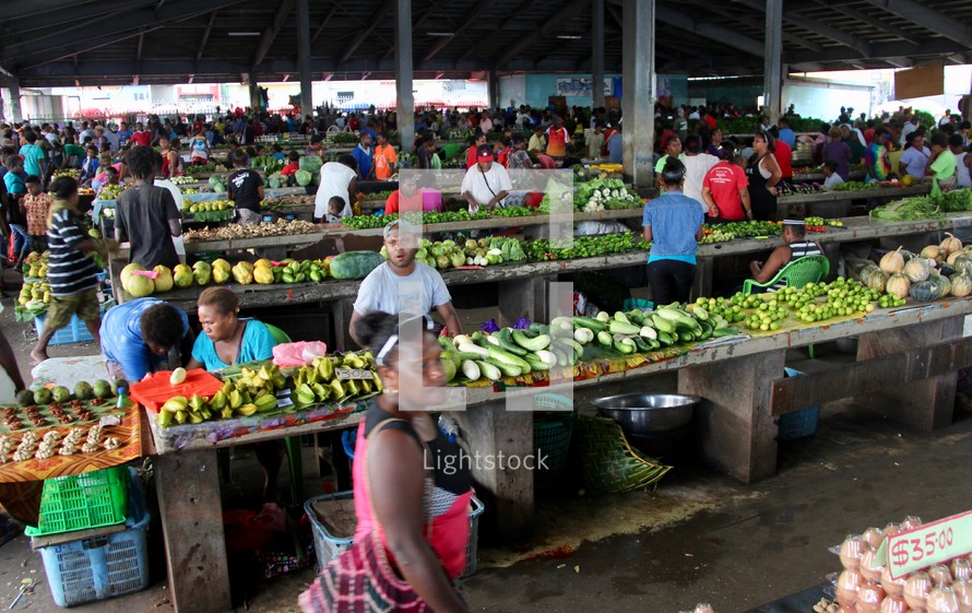 produce at a market 
