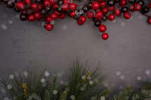 red berries and pine greenery 