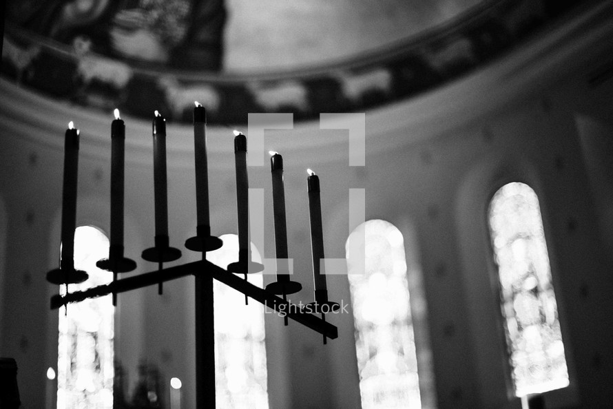 candelabra in a church 