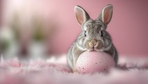 Cute bunny with an Easter egg