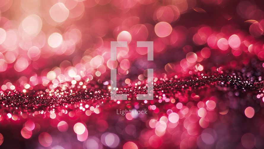 Glistening Red Bokeh Lights Abstract Background