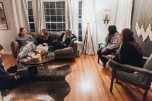 young women gather for snacks and a Bible study 