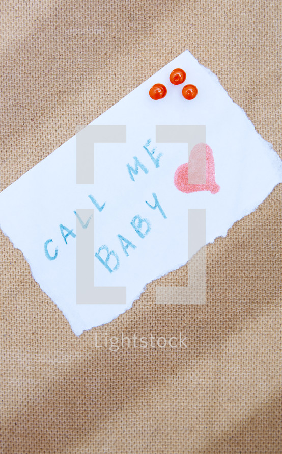 Call Me Baby note 