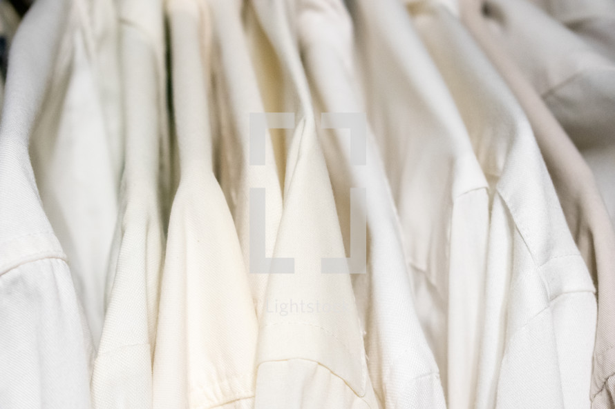 men's white dress shirts on hangers 