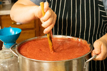 stirring a pot 