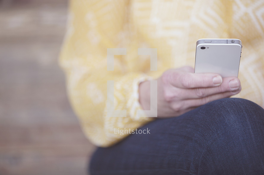 A woman checking her cellphone 