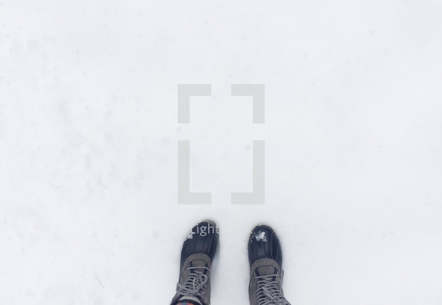 duck boots in snow