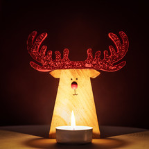reindeer decor and candle 