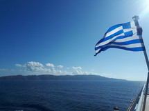 Greek flag on a boat 