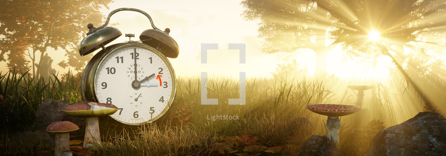 Fall Back Time. Return to wintertime. Daylight Saving Time concept