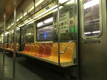 seats on a subway train 