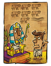 Joseph and Pharaoh, Pharaoh, Joseph, biblical scene, biblical figure 