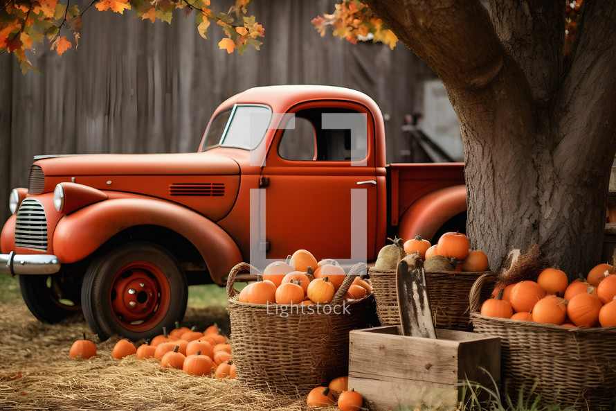 Harvest Fall pumpkin truck for trunk or treat