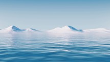 Lake and water surface background, 3d rendering.
