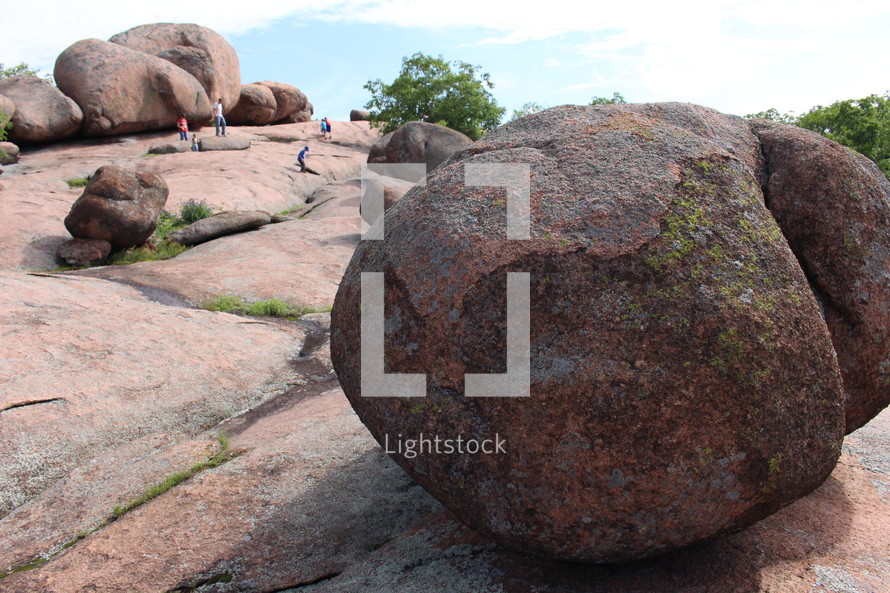 Giant boulders on a rock mountain.