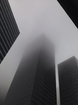 fog and a skyscraper 