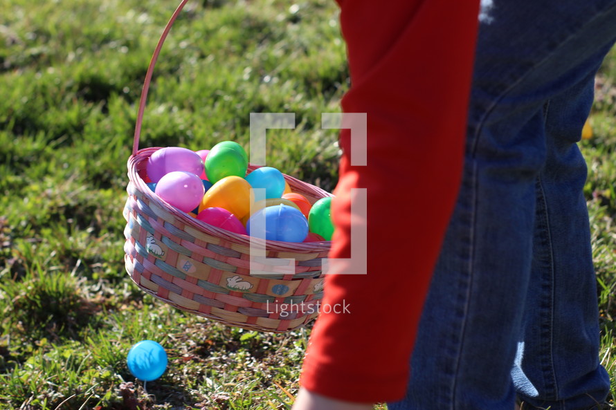 child at an Easter egg hunt 