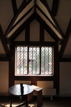 A window inside Shakespeare's home in Stratford Upon Avon, England