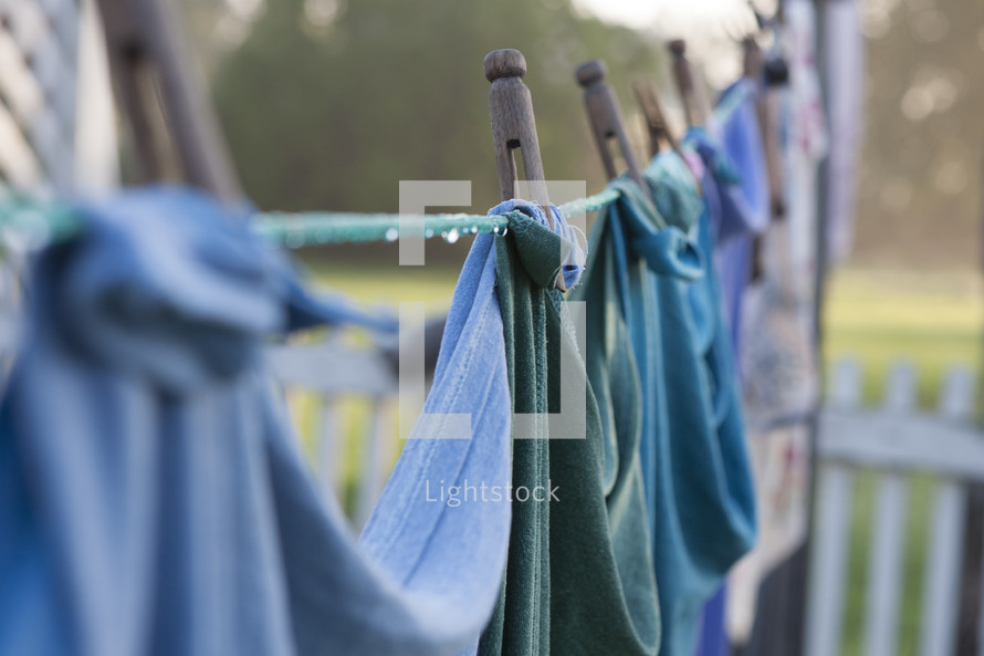 clothes on a clothesline 