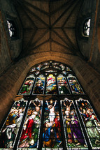stained glass windows in cathedral 