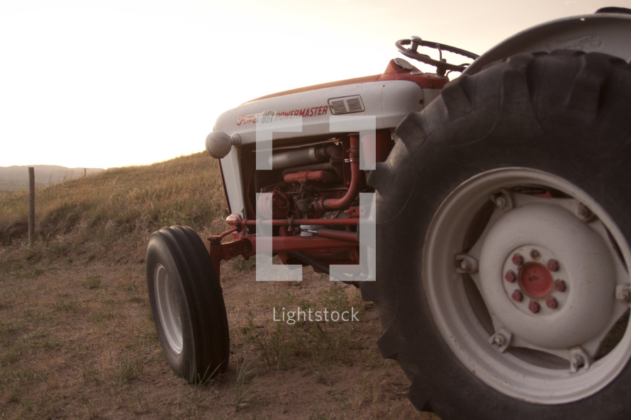 tractor in a field 