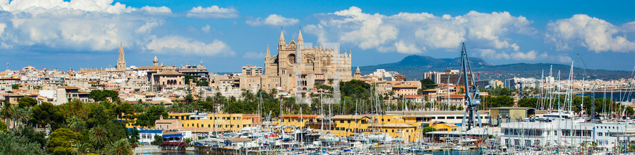 Panoramic view of Palma de Mallorca in Spain
