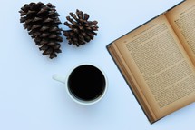 coffee mug and book 