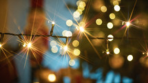 Sparkling lights illuminate the Christmas night