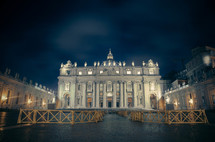 St Peters in Rome at night 