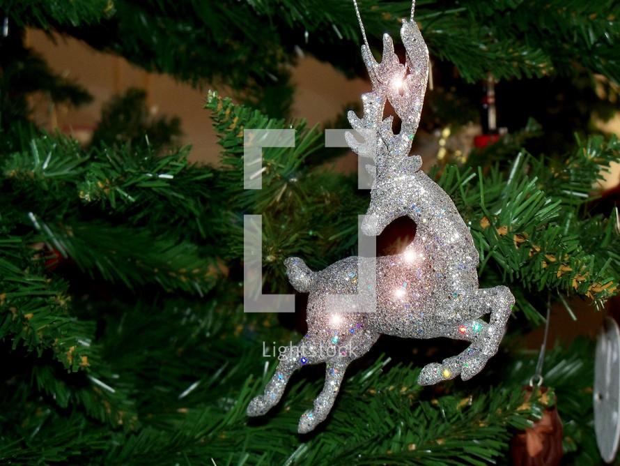 Christmas sparkling Reindeer Tree ornament Christmas decoration that adds some light and sparkle to a Christmas tree.