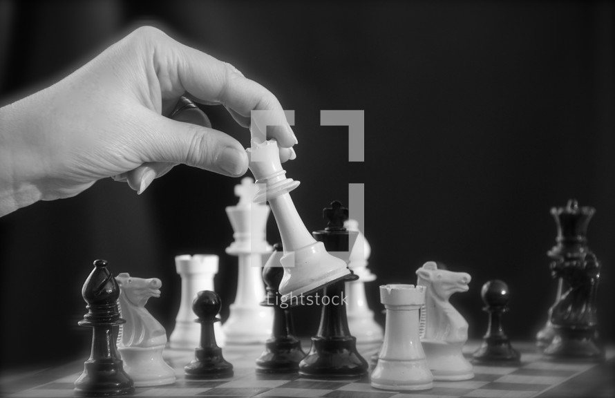 A man playing chess