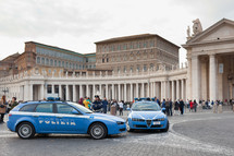 Saint Peter's square in Vatican City there has been an increase in police checks.