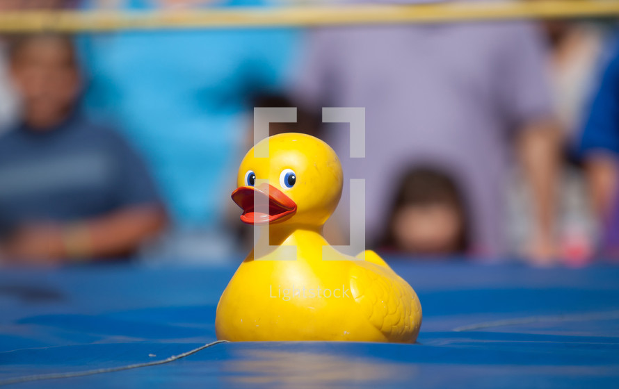 rubber duck sitting on stage