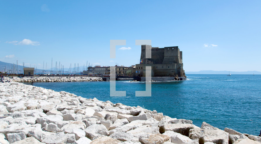 Castel dell'Ovo fortress in the Bay of Naples