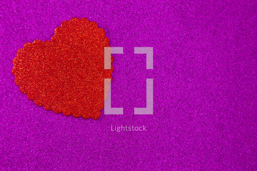 red heart on purple 