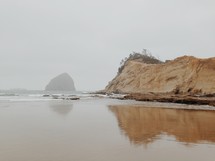 cliffs along a shoreline 