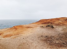 top of cliffs along a shoreline 