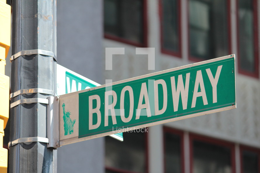 Broadway street name sign 