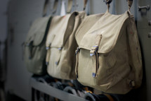 hanging gear bags on hooks