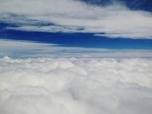 A layer of clouds from above.