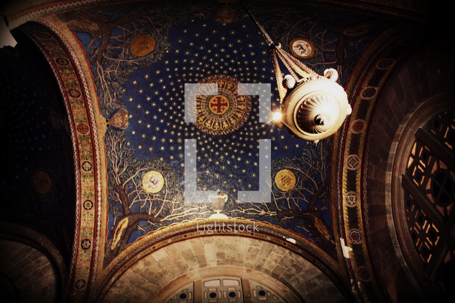 Ceiling of the Church of All Nations, also known as the Basilica of the Agony