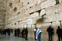 at the prayer wall in Jerusalem 