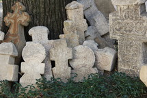 stacked tomb stones 